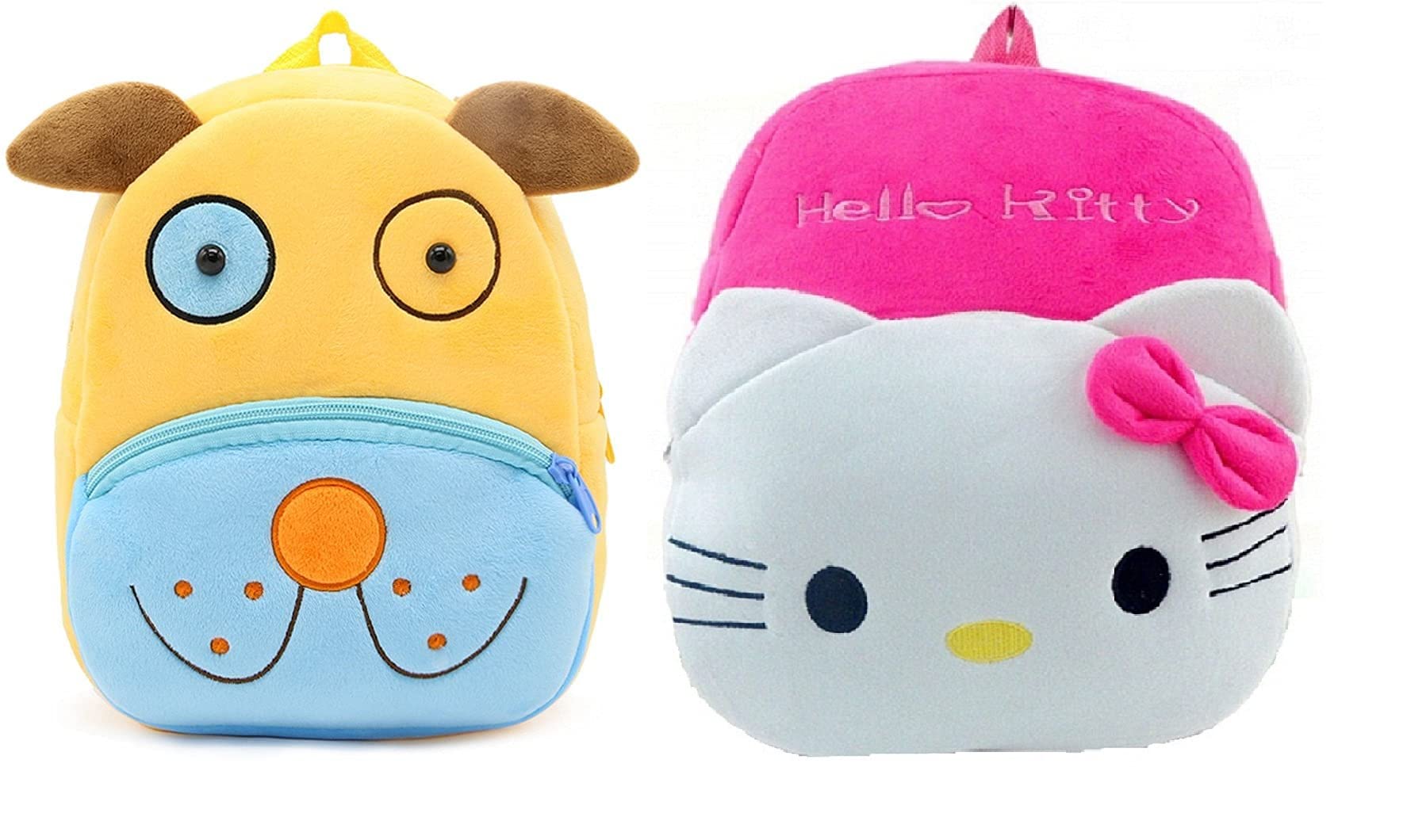 blue tree Kids School Bag Soft Plush Backpack Cartoon Bags Mini Travel Bag for for Girls Boys Toddler Baby Cute Dog & Hello Kitty