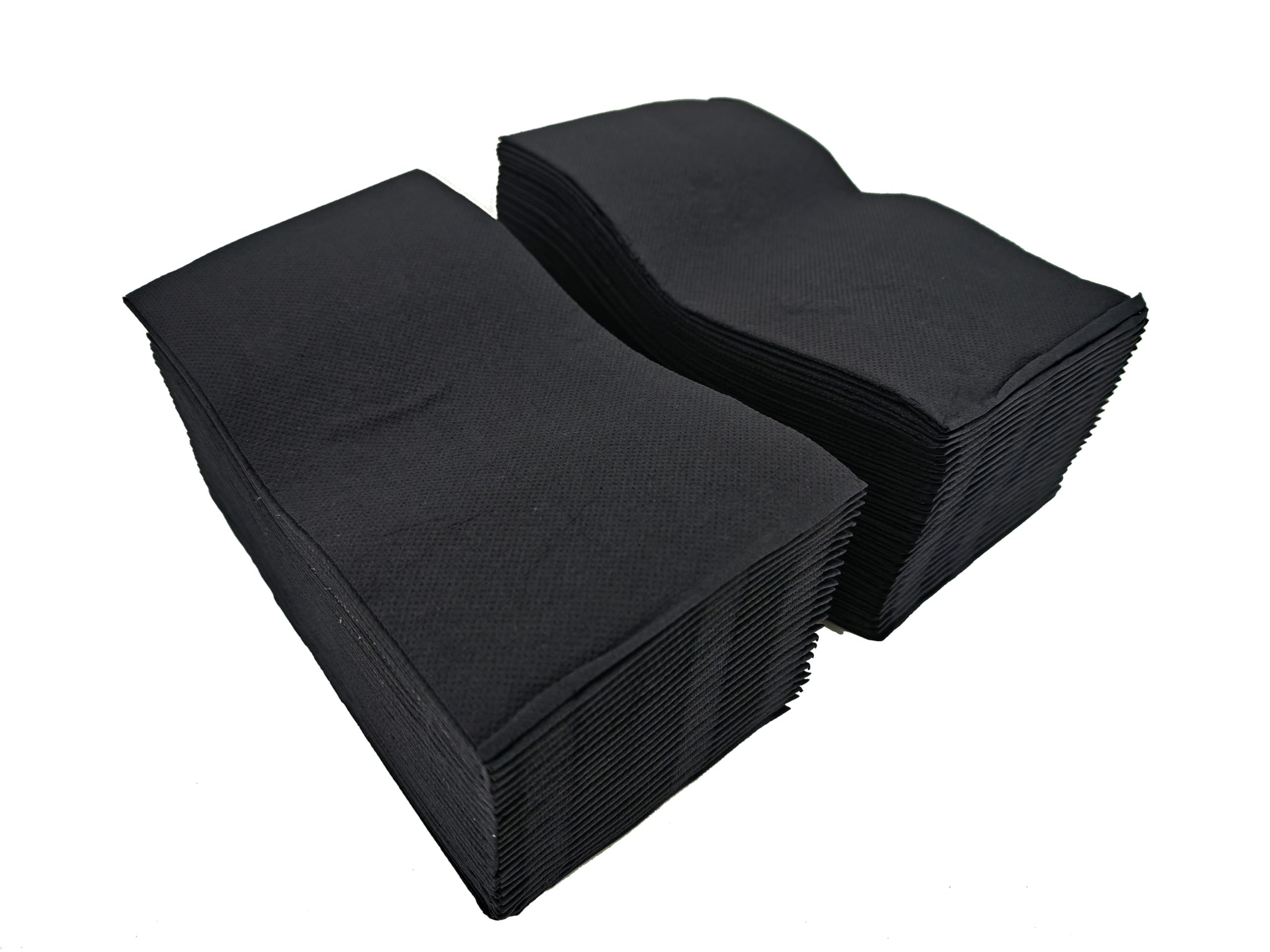 Servilletas de papel | Servilletas Punta a Punta | 100% Celulosa Virgen | Doble Capa (Negro, 40 x 40 cm (1/8))
