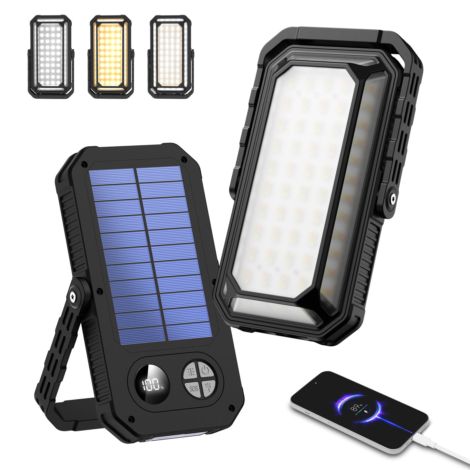 DINGAI LED ランタン キャンプ用品 防災 ライト 万能型 【ソーラー充電式 超高輝度 1200ルーメン 14点灯モード 10000mAh 大容量 4色切替 無段階調光】 USB-C充電式 電球色 昼白色 防水 マグネット内蔵 吊り下げ 車中泊 ソロキャンプ キャンプ アウトドア 地震 登山 夜釣り 停電 緊急 非常用 LEDランタン 懐中電灯 キャンプランタン 防災グッズ XY-008