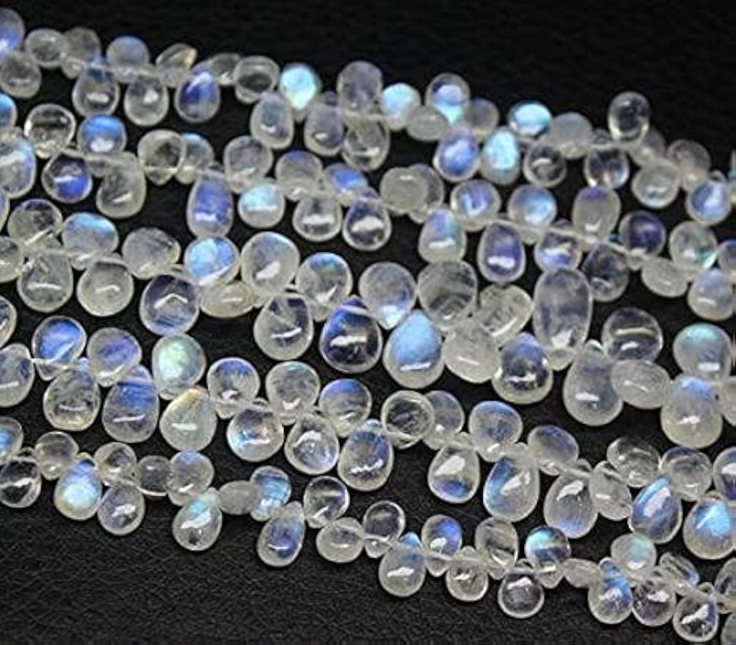 Pierre de lune arc-en-ciel perles goutte lisses de qualité gemme pour bijoux