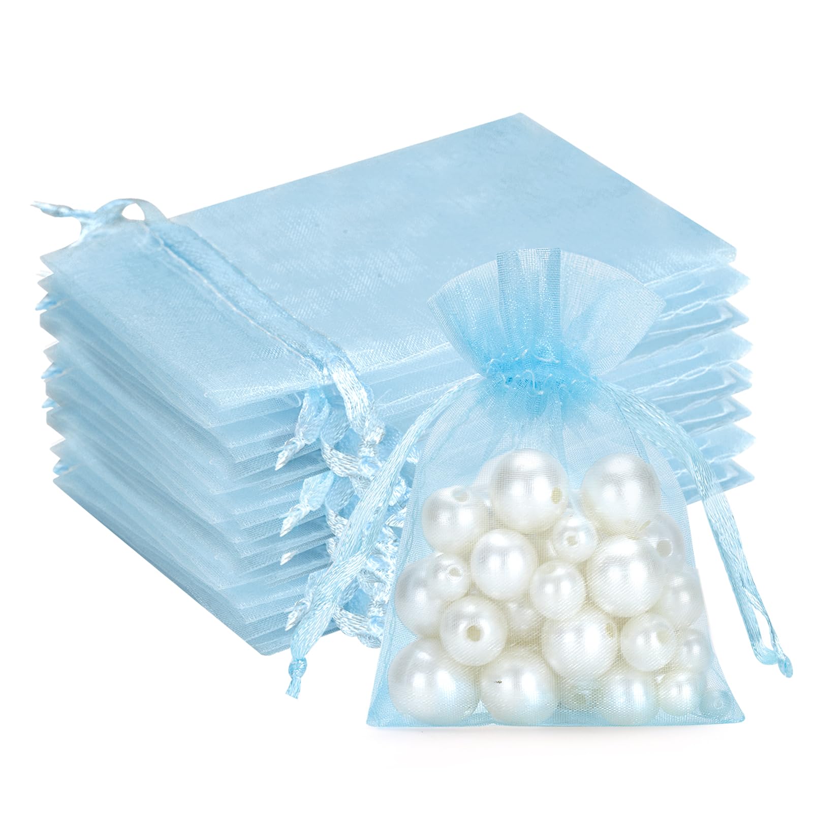 G2PLUS White Organza Gift Pouches - 7x9 CM Small Organza Favor Bags, 50 PCS Wedding Jewelry Bags - Clear Mesh Pouches for Wedding, Christmas, Birthday, Anniversary — view 44