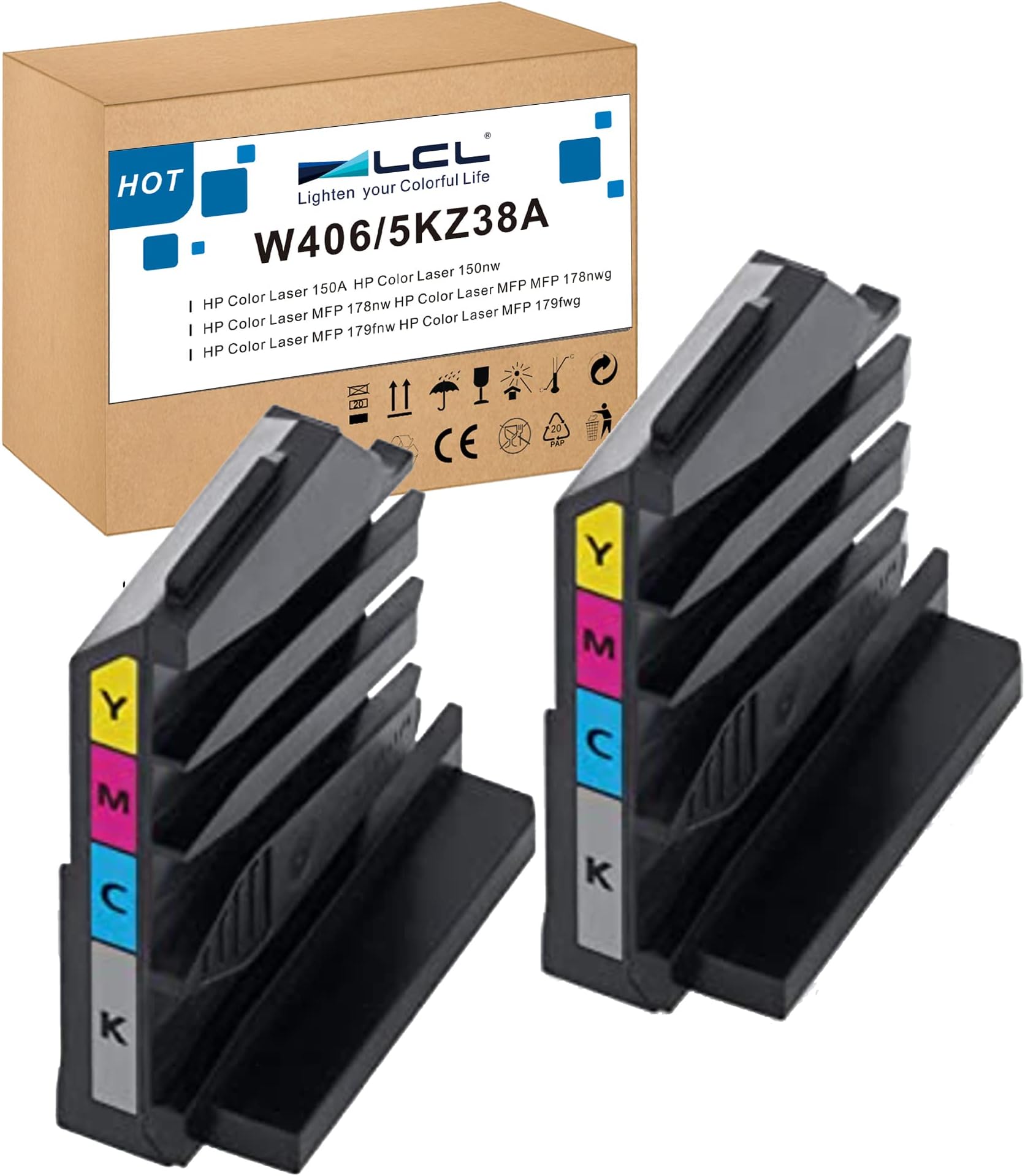 LCL Compatible Laser Toner Collection Unit 5KZ38A Replacement for HP Color Laser 150A 150nw MFP 178nw 178nwg 179fnw 179fwg Printer (2-Pack )