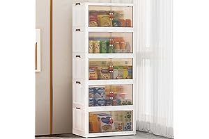 5 Pack Folding Storage Boxes with Doors for Closet Organization