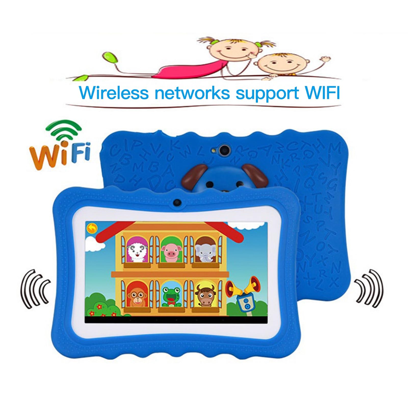 Tablet dla dzieci 7-calowy ekran podwójny aparat Android czterordzeniowy wersja WiFi edukacyjna maszyna do wczesnej nauki dla małych dzieci