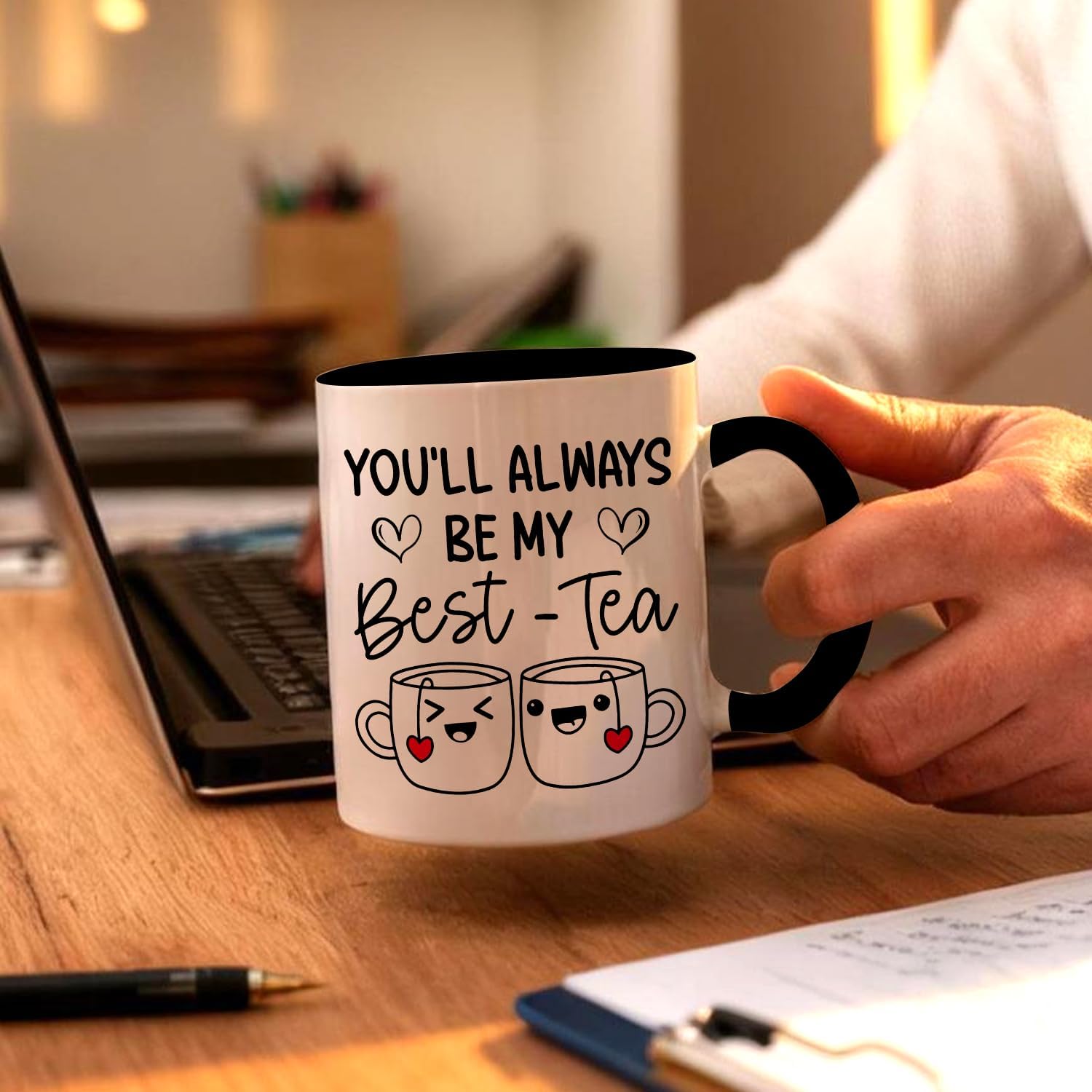 Funny Coffee Mug for Female Friend, You'll Always Be My Best-Tea, 11oz Ceramic Double Sided Print Coffee Tea Cup, Funny Mug Gifts for Bestie, Novelty Birthday Gifts for Best Friend Sister - Image 6