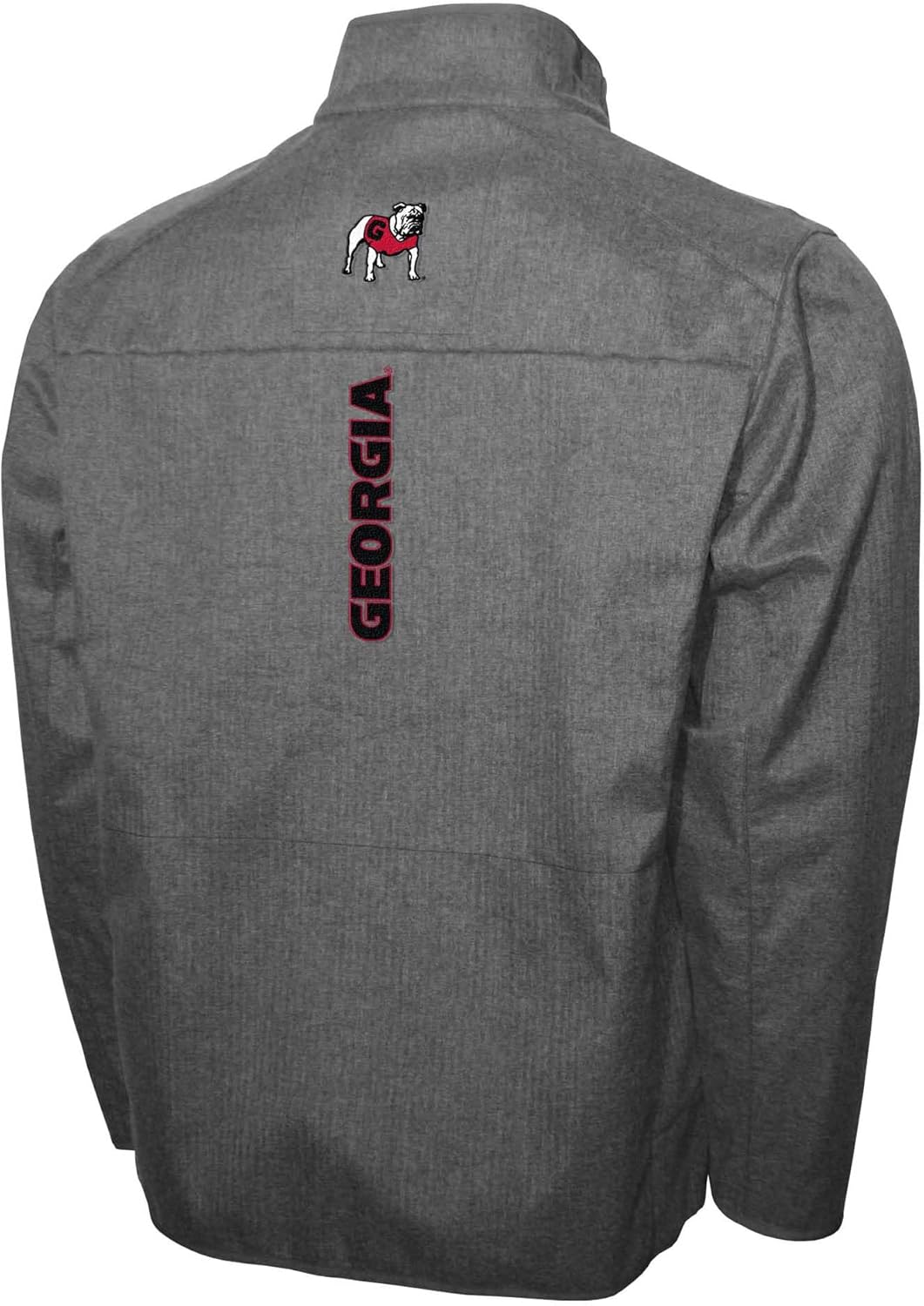 2Bhip NCAA Georgia Bulldogs Mens Gray Softshell Full Zip Jacket Fall Coat With Pockets & Reflective Print