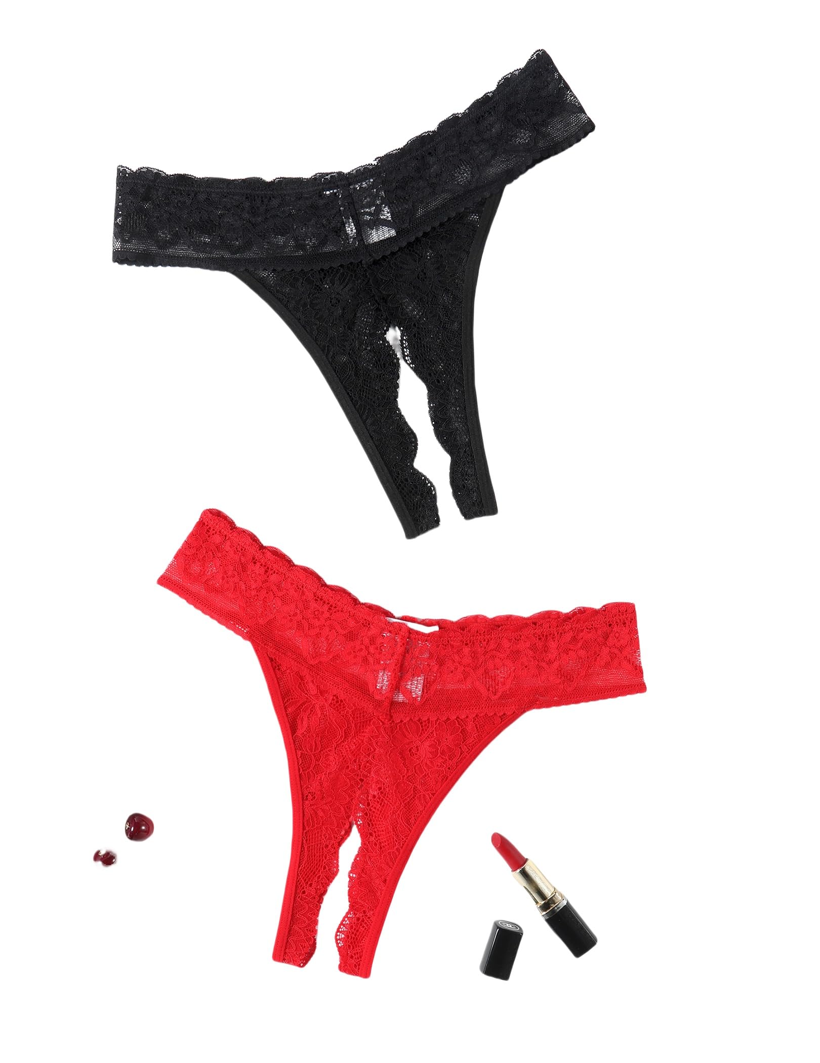 Avidlove Womens Lace Panties Low Waist Thong T Back Hollw Out Underwear