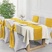 Vista 147 de Manyshofu 12Pcs Satin Orange Table Runner - 12 x 72 Inch Long Size, Party Table Runner Decor Bright & Smooth Wedding Decorations Table Runners for