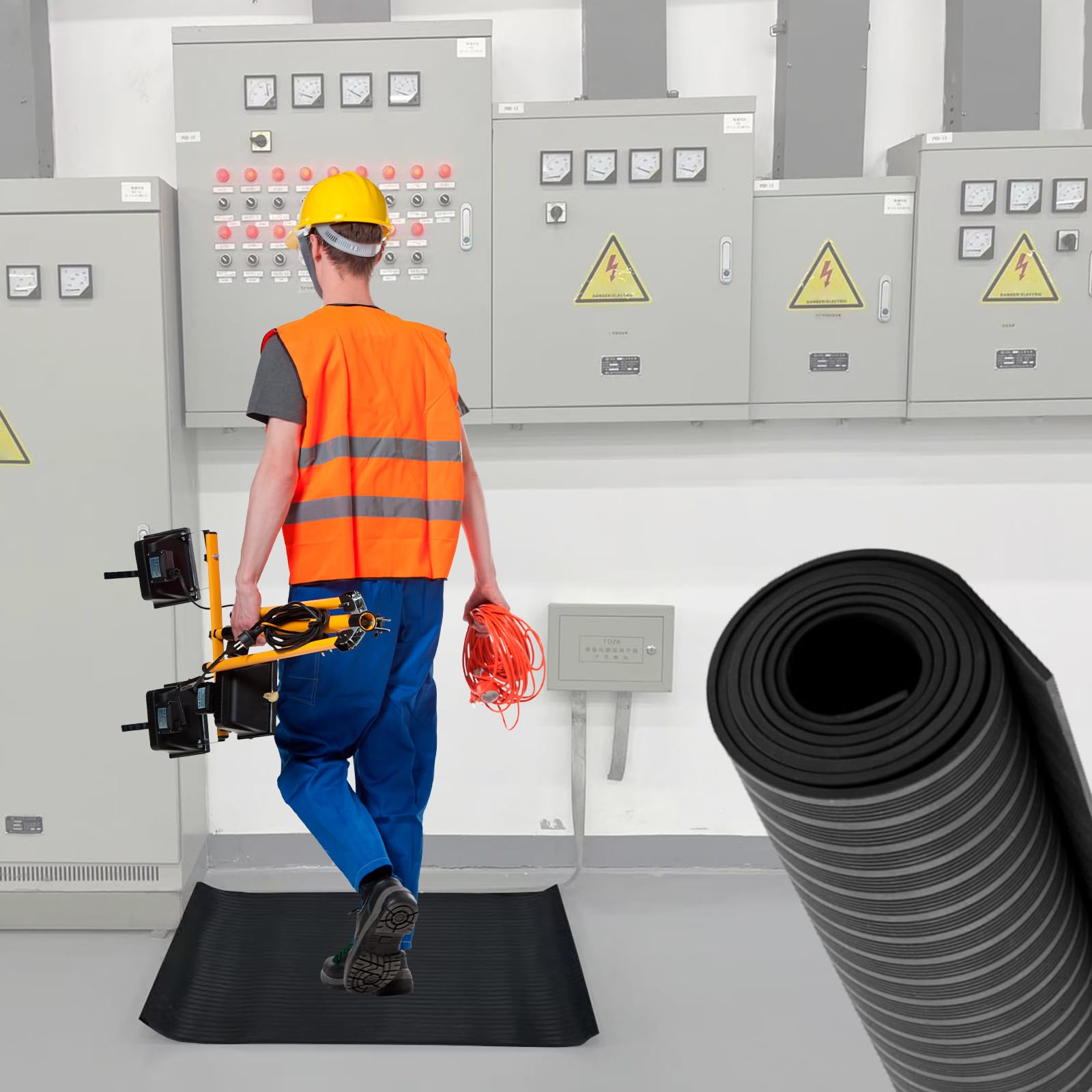 20" x 20" Electrical Safety Mat 6000V Insulated, High Voltage Insulating Rubber Floor Mats for Home Commercial Work Spaces, Large Non-Slip Switchboard Matting — Amazon image 13