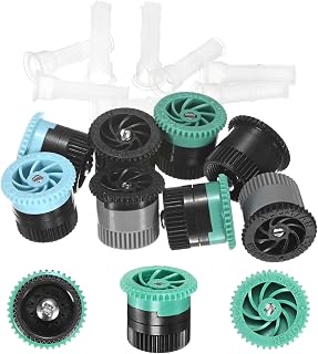 M METERXITY 1-Set 4A Variable Arc Nozzle, 0.94 in/2.4 cm Sprinkler Heads Replacement 3 to 17 Ft Radius with 8 Filter for Gardens/Lawns [4 Van,Mixing 4 Colors D]