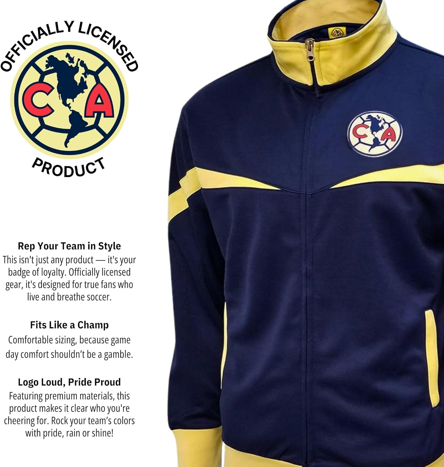Icon Sports Officially Licensed Club America Soccer Track Jacket - Unisex Adult - Image 7