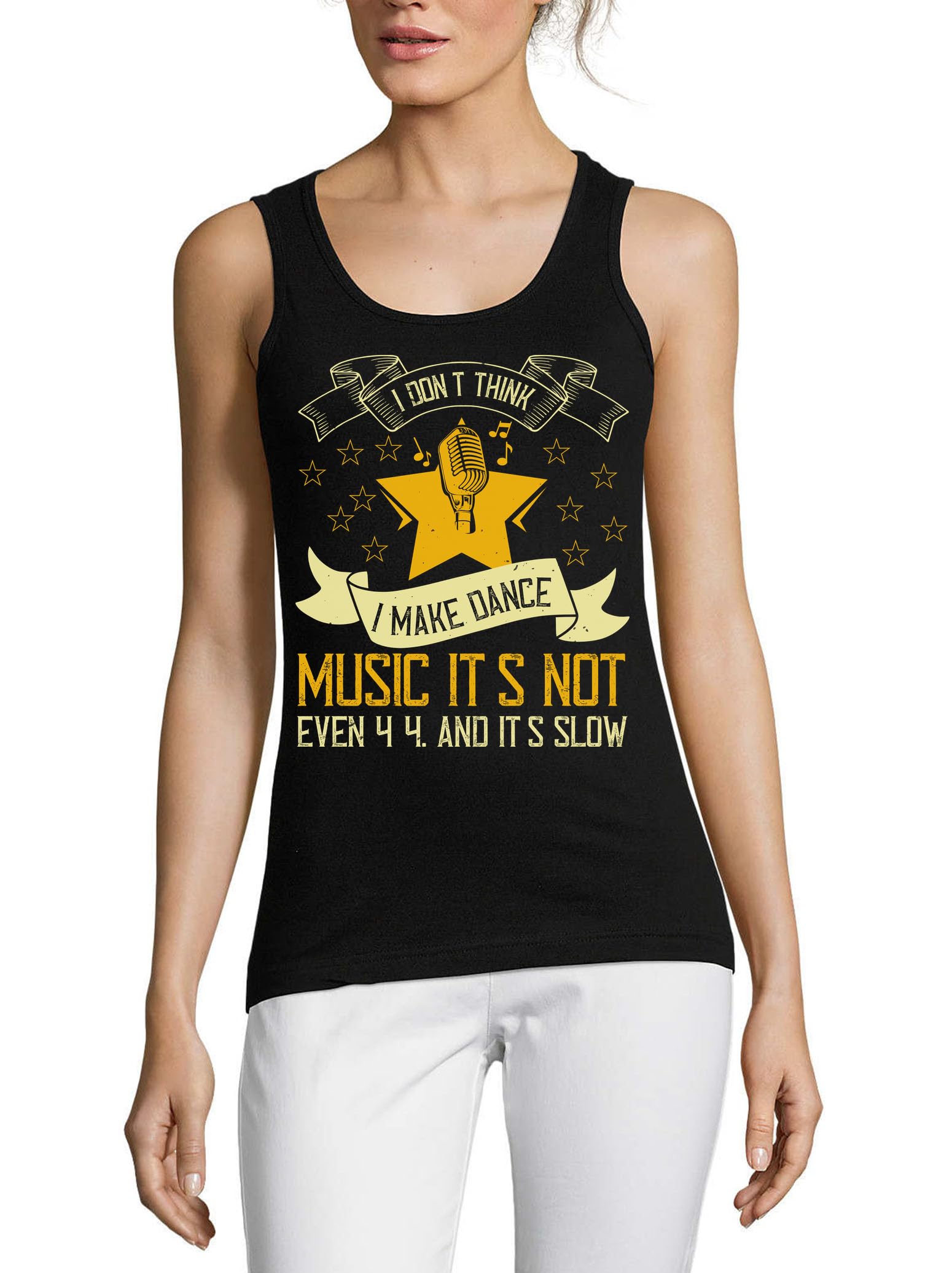 Camiseta de algodón premium para mujer con estampado de texto original negro 3