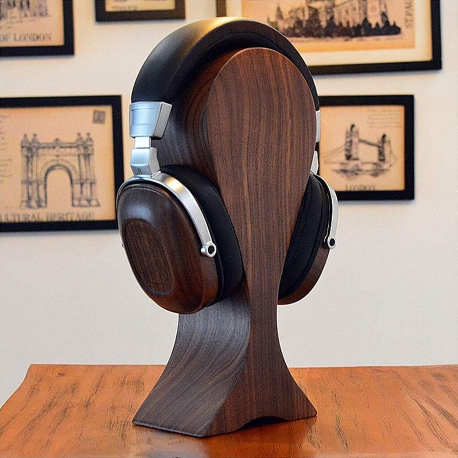 MRKU Support pour Casque Audio, Crochet de Suspension, étagère de Bureau en Bois, Fixation pour Manette de Jeu vidéo.