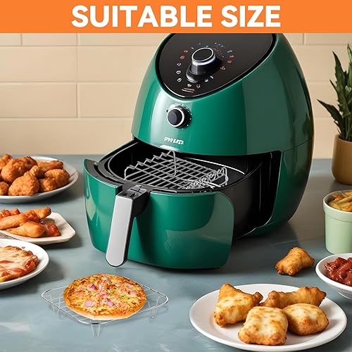 Miniatura 5 de Estante cuadrado para freidora de aire, estante deshidratador apilable de acero inoxidable multicapa, accesorios cuadrados para freidora de aire,