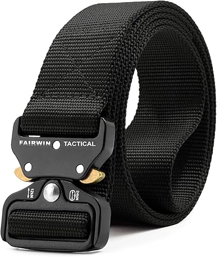FAIRWIN Cinturón táctico, cinturones de trabajo para hombres, correas militares, cinturón de red, hebilla de liberación rápida de alta resistencia