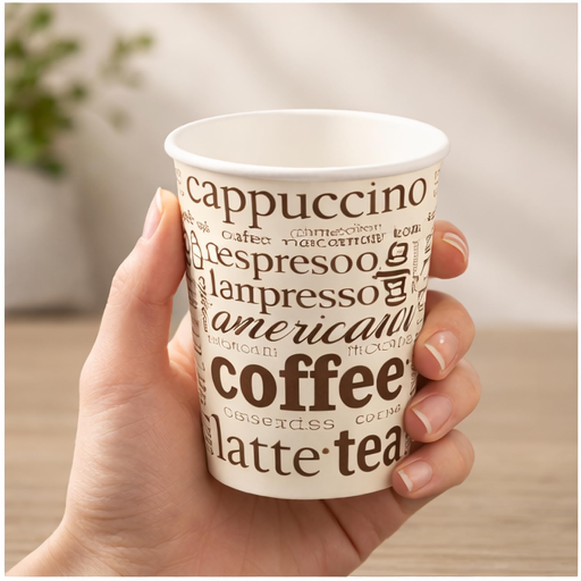 Vasos Café Desechables - Vasos de Cartón | Pack Unidades | Aptos para Bebidas Calientes | Resistentes y Aislantes | Uso Profesional y Doméstico (1000, 240 cc)