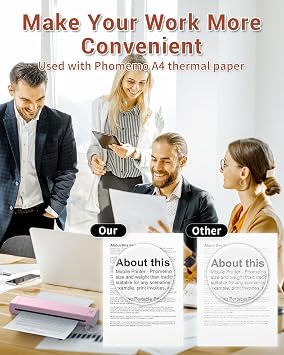 Phomemo Portable Printers Wireless for Travel, M08F Thermal Bluetooth Printer Support for 8.5x11 US Letter, Small Inkless Printer Compatible with iOS, Android, Laptop for Car, Office, Home