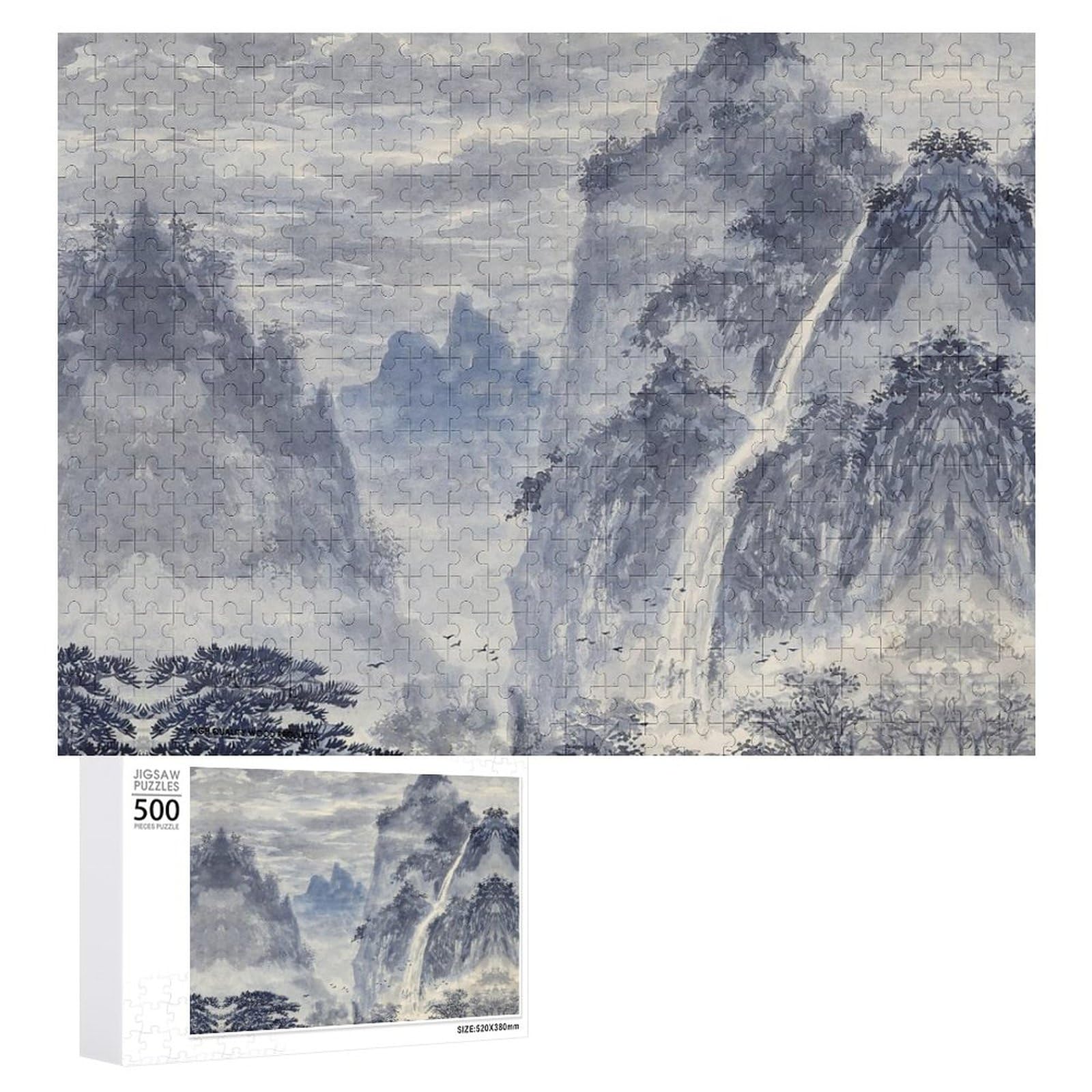 Amazon | ジグソーパズル 木製パズル 風景 水墨画 500ピース 1000