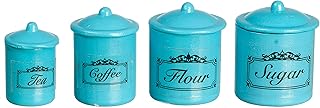 Dollhouse Blue Canister Storage Jar Set 4 Miniature Kitchen Accessory 1:12