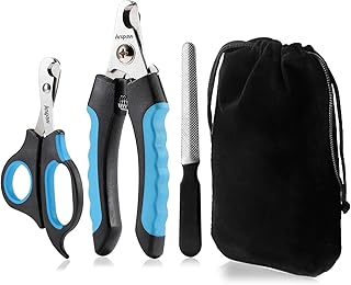 Sponsored Ad - Dog Nail Clippers and Trimmer Set, Anipaw Stainless Steel Non Slip Handles & Razor Sharp Blades, Safety Gua...