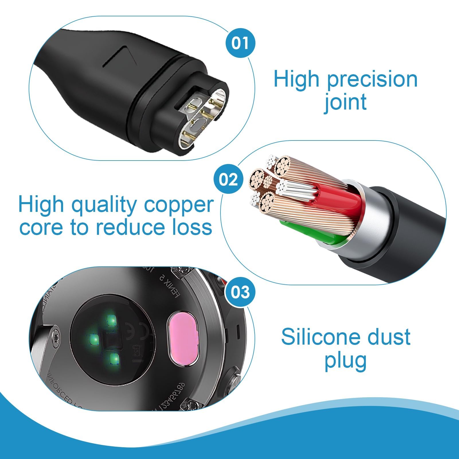 Caricatore Universale Per Garmin - Compatibile Con Forerunner, Venu E Fenix, Include 10 Tappi Protettivi - Foto 6