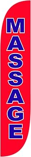 LookOurWay Feather Flag Banner - 12 Feet Tall Advertising Flags for Outdoor Business and Events Promotion - Swooper Flag Only - Business Flags - Massage Red (10M1200309)