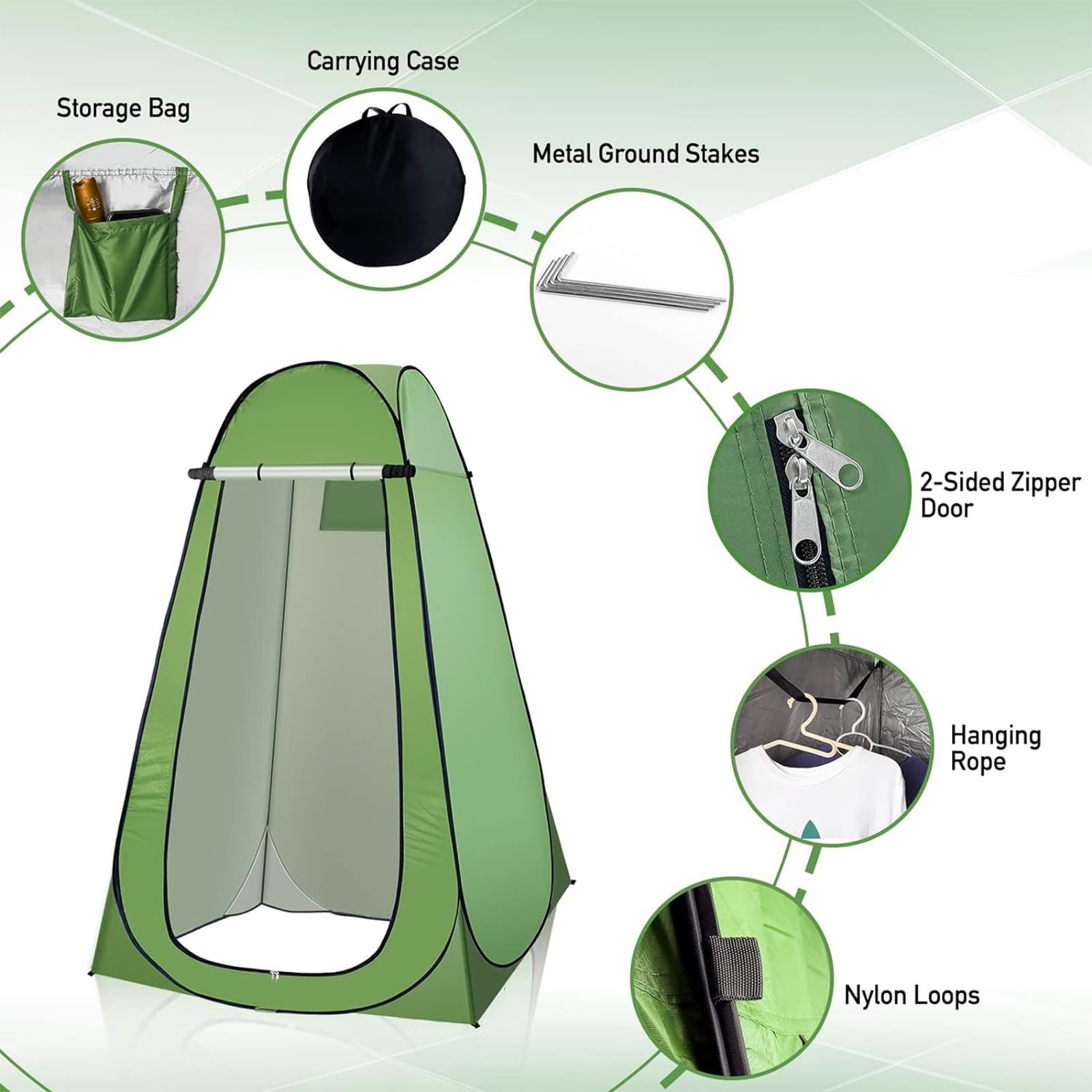 Tienda De Privacidad para Camping Diseño Vestuario portátil | Tienda Ducha Exterior Con Ventana Ventilación para Hombres Mujeres Senderismo Viaje Playa Piscina Cambio Baño Orinar y