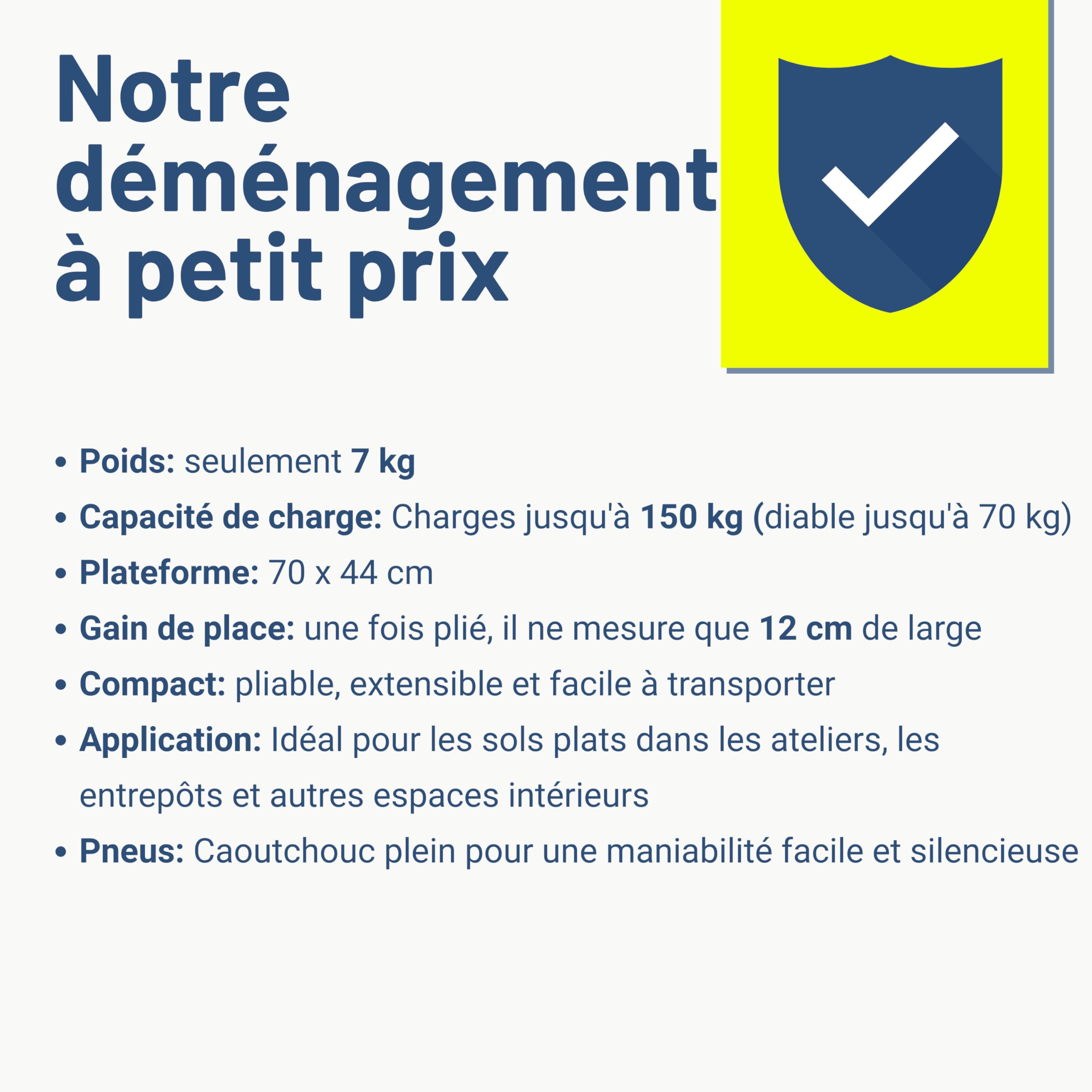 Pallit Diable Pliant 2 en 1 - Chariot Pliable à roulettes et de Transport | Chariot de manutention robuste en acier convertible en plateau roulant, idéal pour déménagement, atelier et charges lourdes