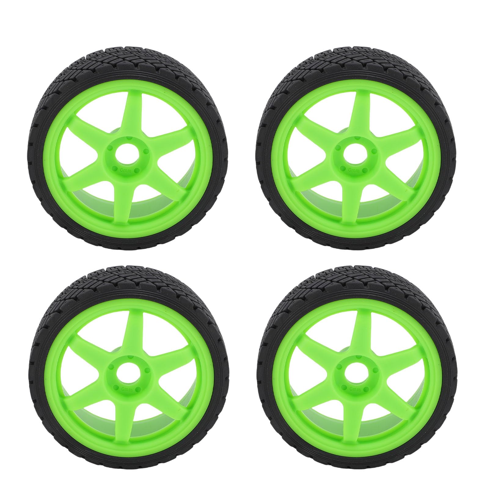 POENVFPO 4PCS 17 Mm RC Rally Racing Opony, Modne Opony z Tworzywa Sztucznego Wymiany Kółek (GREEN)