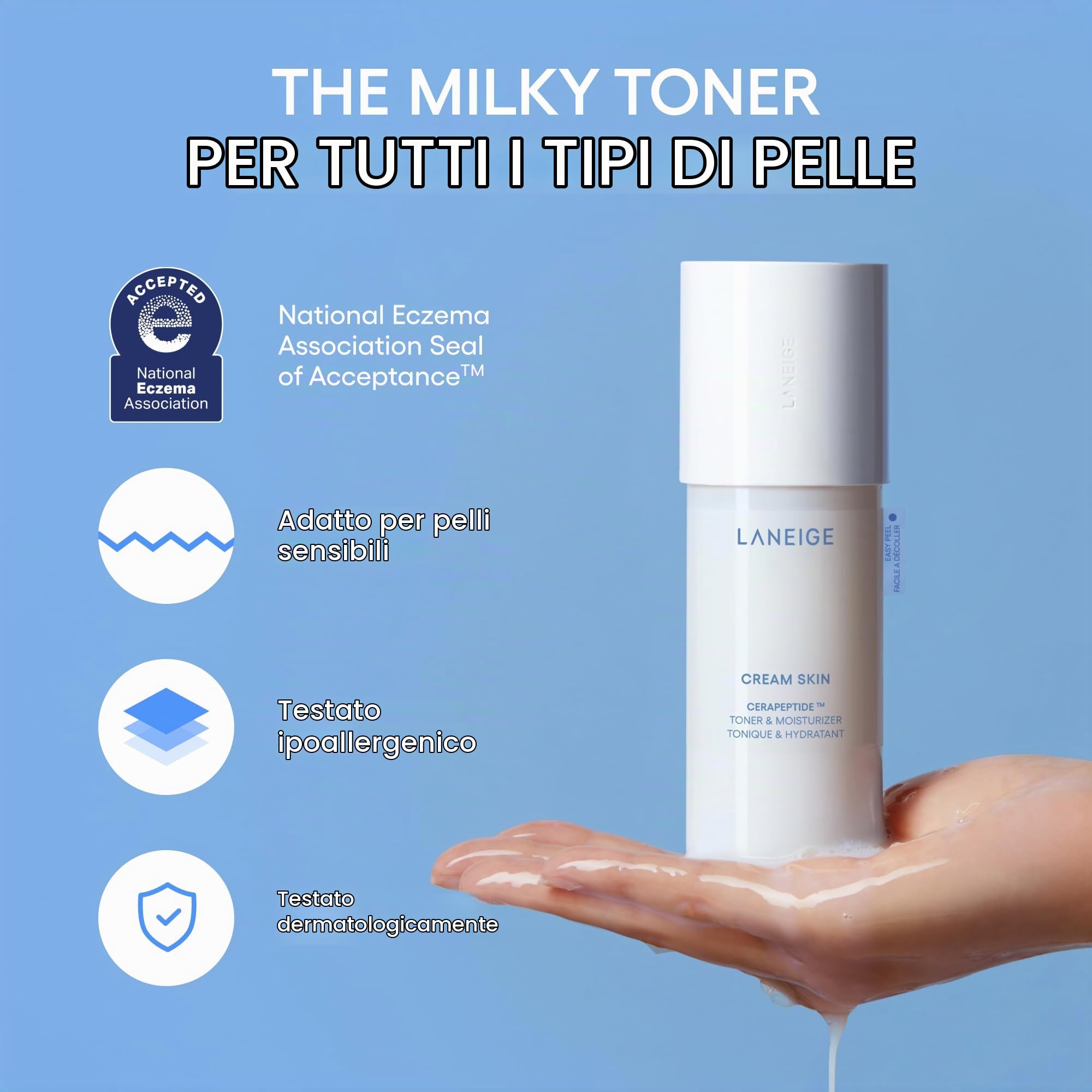 LANEIGE Cream Skin Toner & Moisturizer: 2-in-1 Amino Acid Rich Liquid, Soothe, Hydrate, and Strengthen Skin's Moisture Barrier