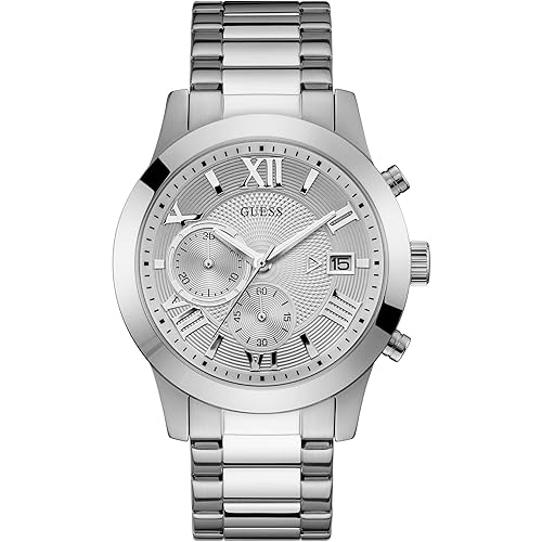 GUESS Men's Stainless Steel Gunmetal Chronograph Bracelet Watch