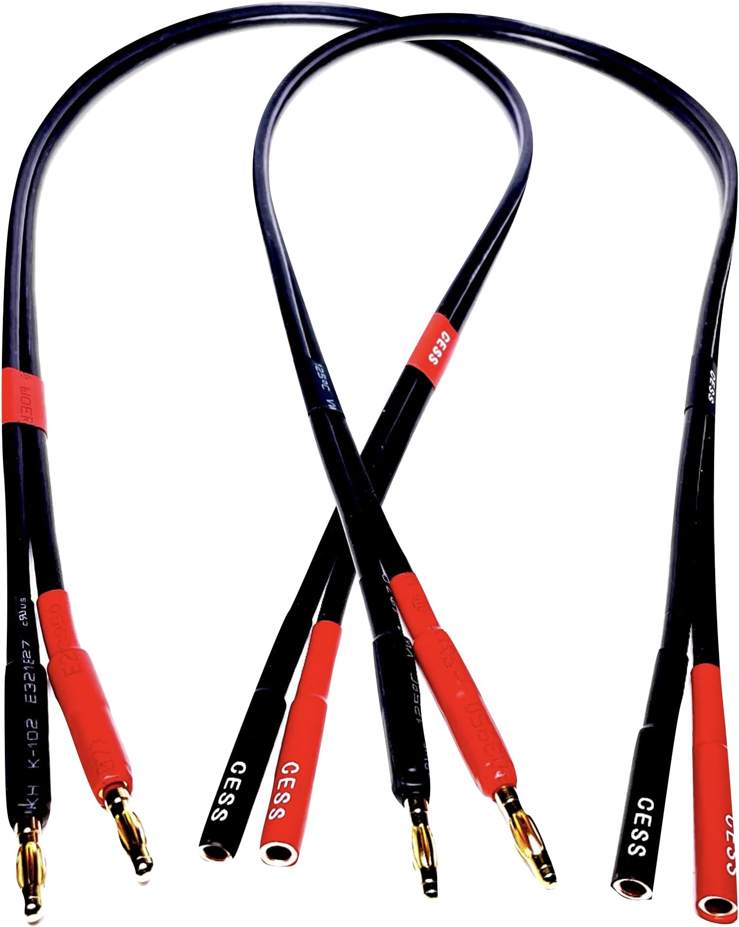 CNCESS CESS-029-6i Male Banana Plug to Female Banana Jack Speaker Extension Cable, 2 Pack (6 Inches)