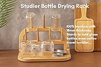 Vista 4 de Baraiser Estante de secado de botellas, soporte de biberones de bambú, portátil y ahorrador de espacio para biberones, accesorios y suministros