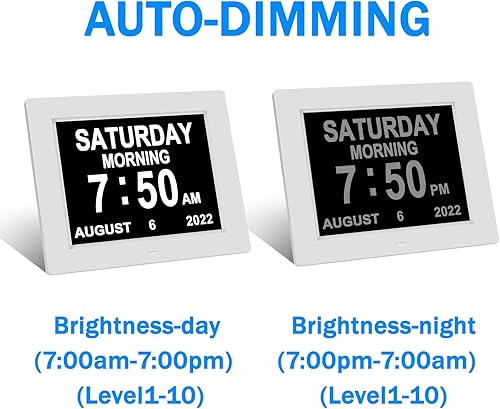 Miniatura 5 de Recordatorio de medicamentos Calendario digital Demencia Día Fecha Hora de la semana Reloj para personas mayores con problemas de visión Reloj de