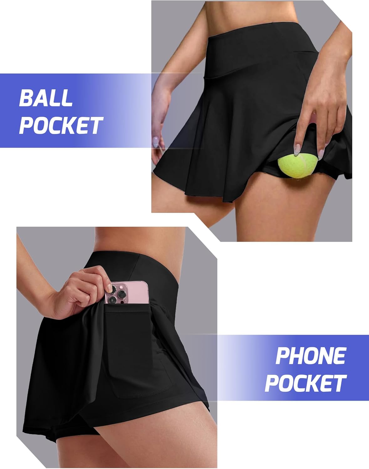 Buauty Women's Tennis Skirt Shorts Pleated High Waisted Golf Skorts with Pockets Workout Athletic Casual Outfit Clothes - Image 2