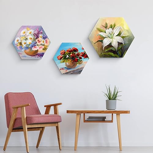 Miniatura 10 de Thenshop 24 lienzos estirados para pintar tableros de lienzo en blanco a granel, marco cuadrado redondo hexagonal en forma de corazón para niños,