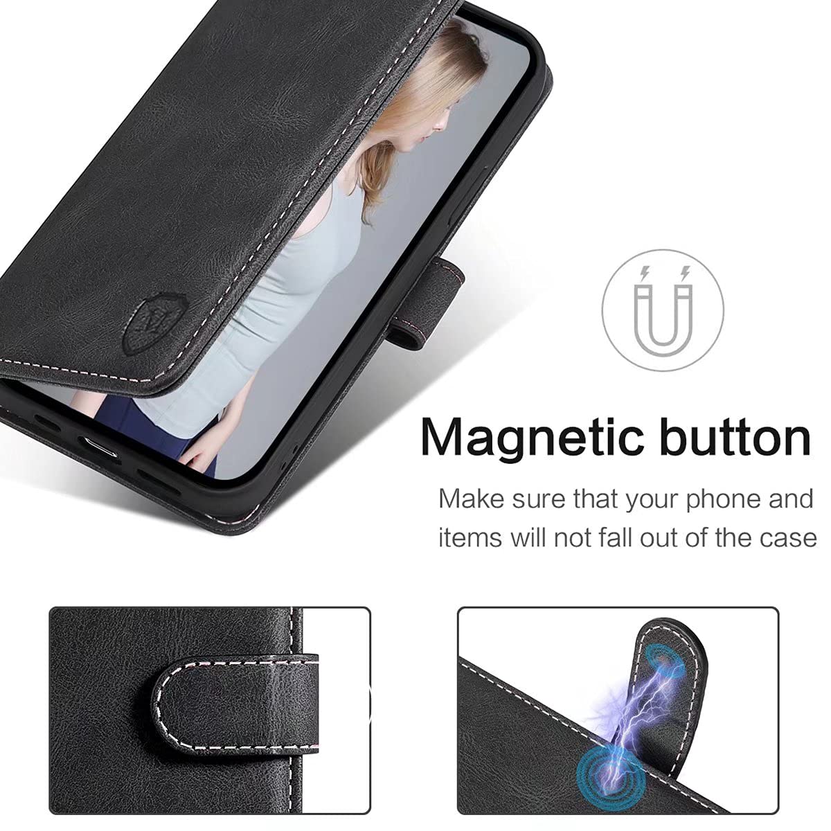 CASEONJAN Cover per Samsung Galaxy A13 5G / A13 4G / A04s, Custodia a Portafoglio Cover a Libro