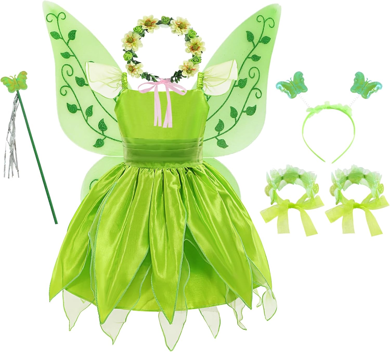 Fairy Costume for Girls Princess Dress Birthday Party Halloween Costume Cosplay Dress up for Little Girls