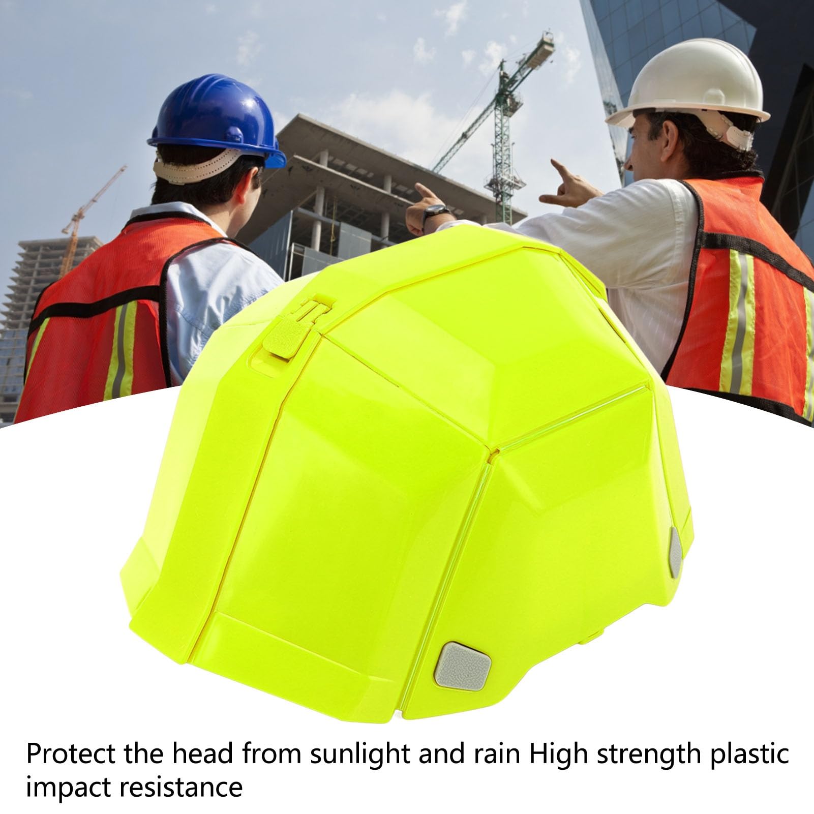 Protección de plástico Plegable, Correa Ajustable Casco de Seguridad de Alta Resistencia para Viajes, Trabajo y Uso de Emergencia