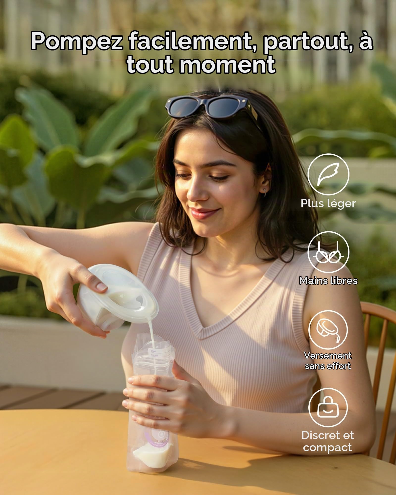 Nuliie Tire Lait Electrique Main Libre S32, Tire Lait Main Libre avec 4 Modes, 9 Niveaux, Fonction Mémoire, Extracteur de Lait Rechargeable avec Affichage LED, Poids léger - 24mm (2 Pack, Rose)