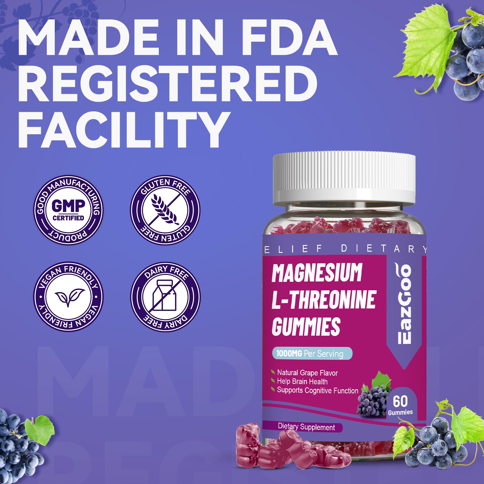 Magnesium Threonine Gummies 1000mg, Magnesium Gummies for Adults — Amazon image 7