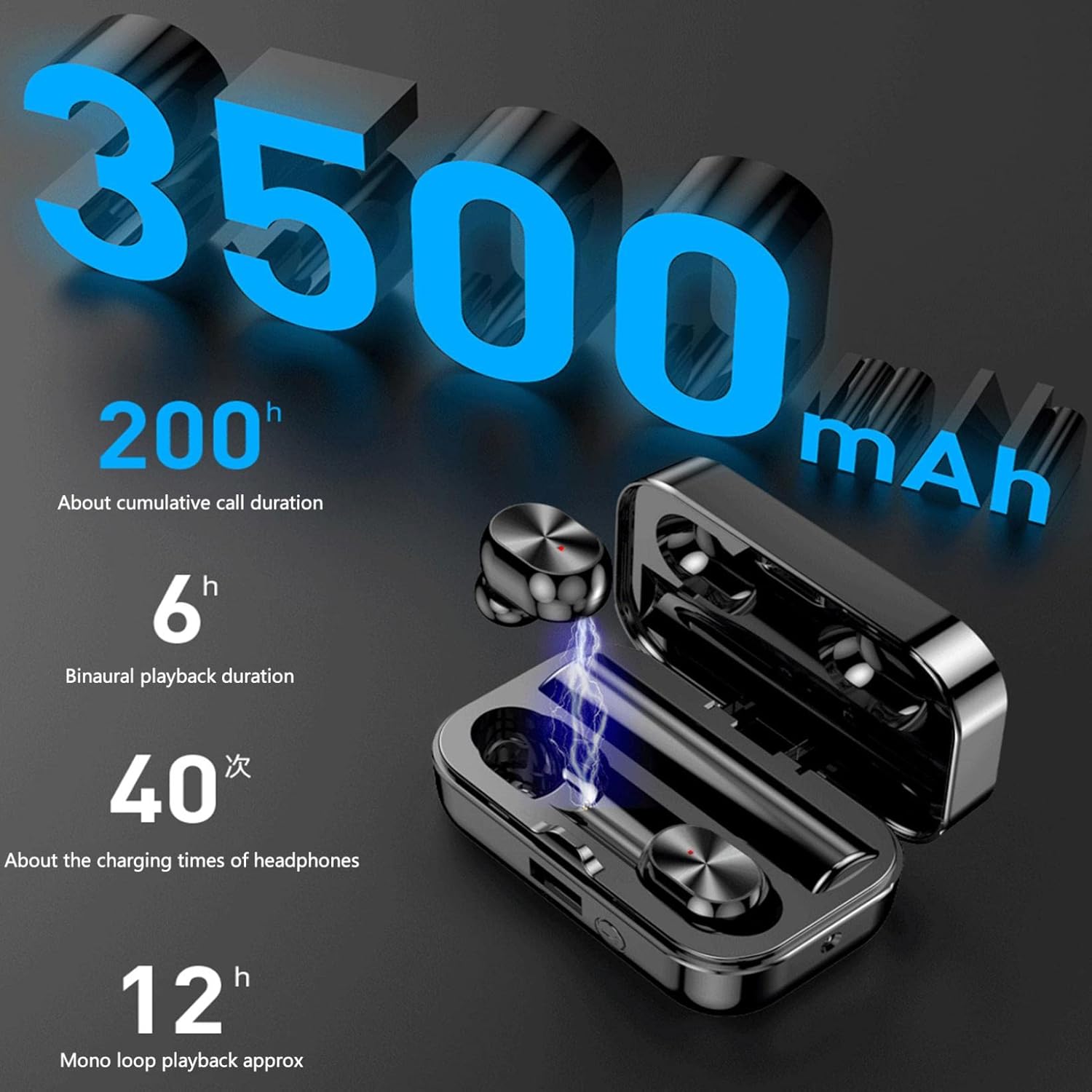 wireless earbuds with digital power display bluetooth 5 2 binaural in ear sports earphone waterproof noise reduction headset