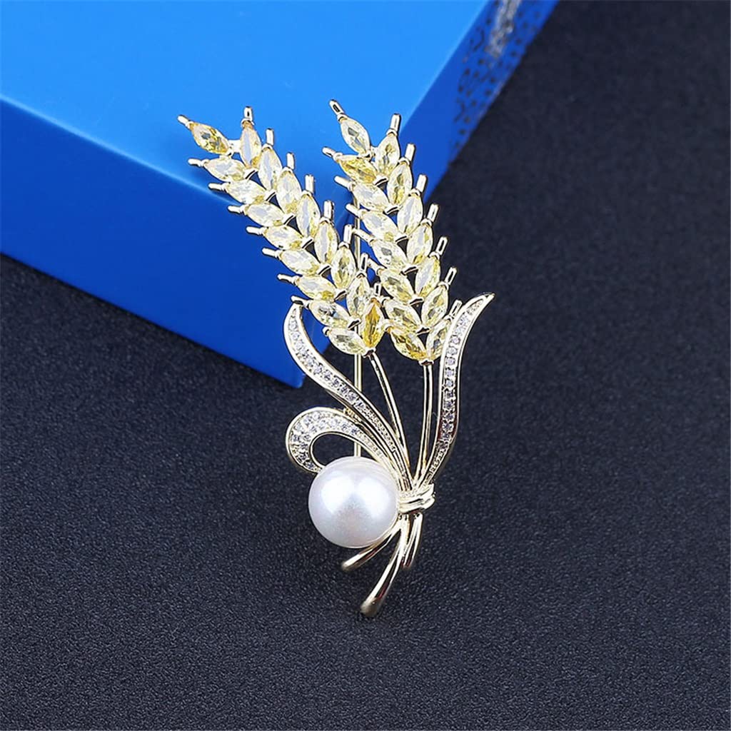 Spilla con Perle di Temperamento, Corsage di Grano, Accessori per Giacche da Abito, Spilla con Zirconi, Decorazione da Donna,