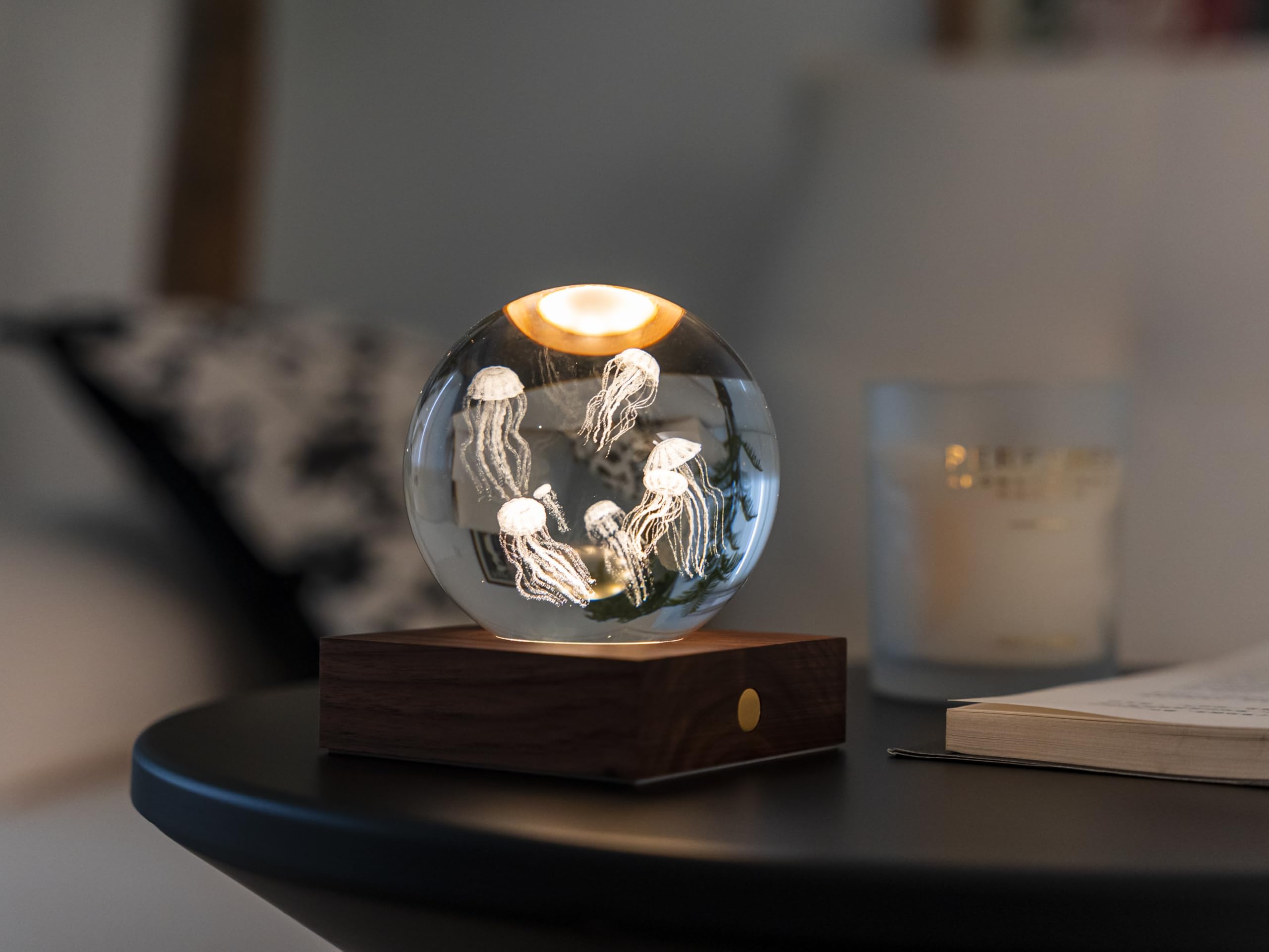 Gingko Design Amber Crystal Light - Jellyfish, Moon-gray