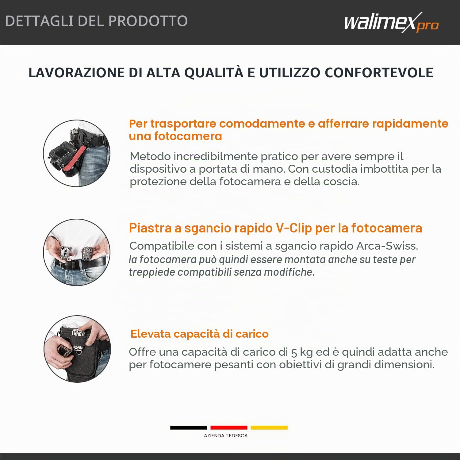Walimex Pro 22756 sistema di cinghie per fotocamera