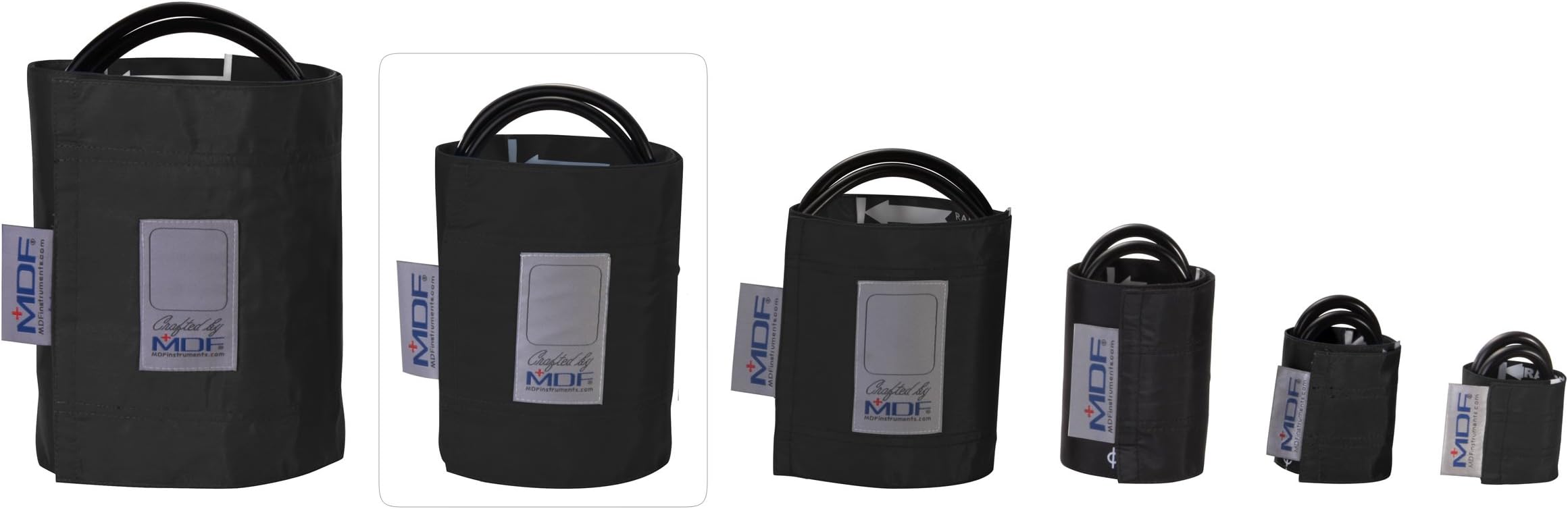 MDF Instruments Latex-Free Large Adult Replacement Blood Pressure Monitor Cuff - Double Tube - Black (MDF2080460-11)