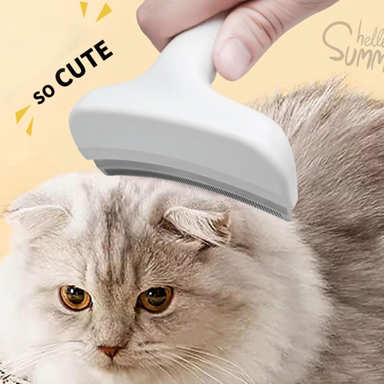 Efficient Pet Hair Trimming Tool with Ergonomic Handle for Long Short Haired Cats Dog Grooming Gentle Shedding Control Pet Brush