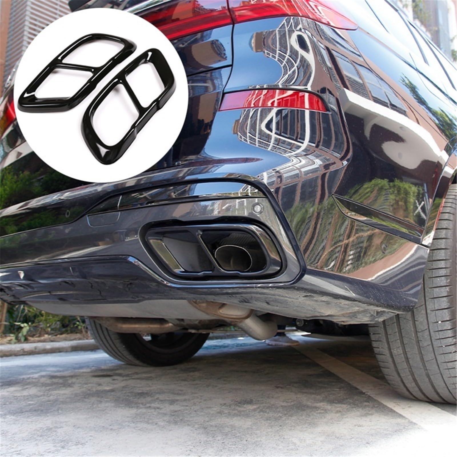Cubierta de salida del tubo de escape del silenciador trasero del coche de acero inoxidable Compatible con BMW X5 G05 X6 G06 X7 G07 2019-2023 accesorio