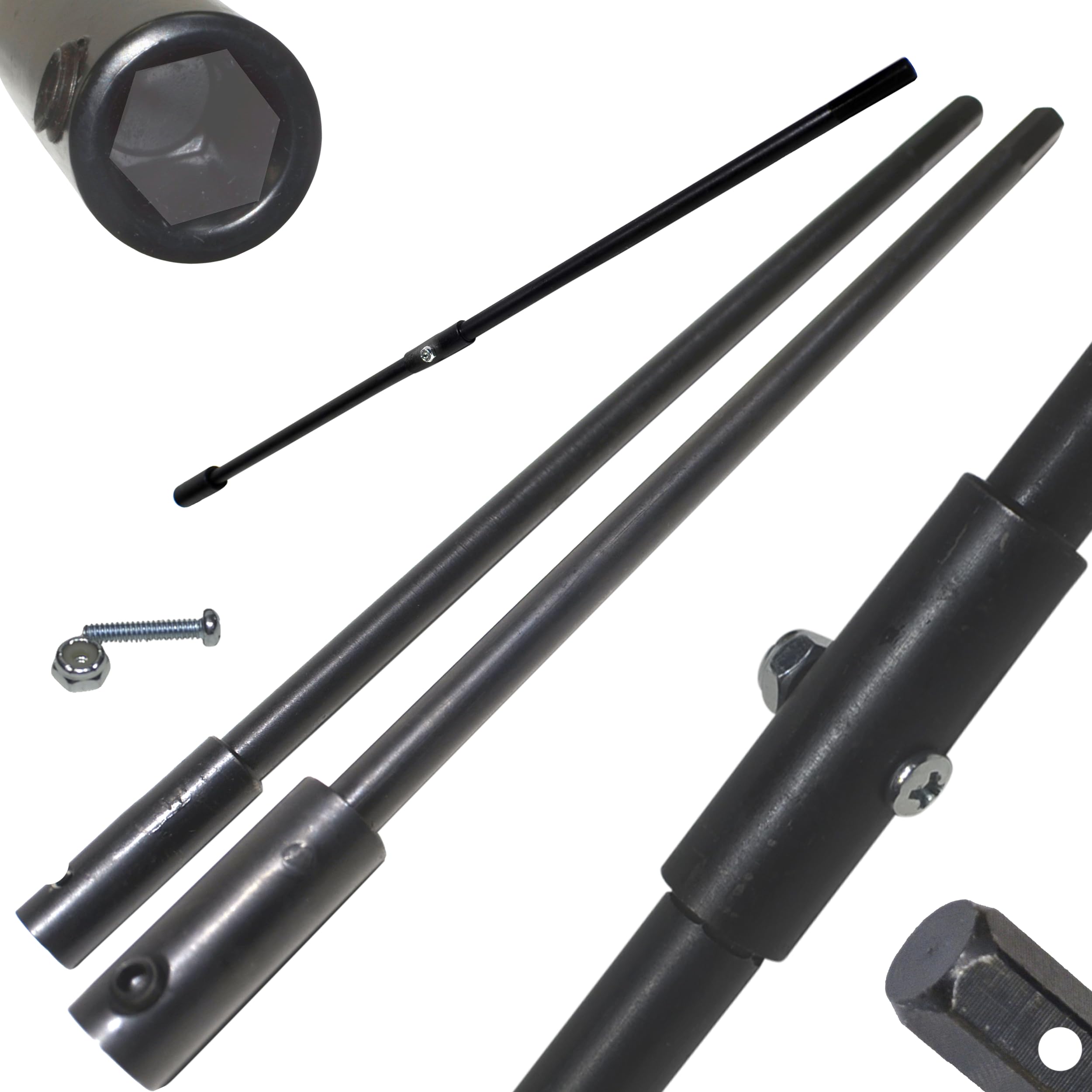 Hole Saw Extension 3/8 in Hex x 22 in Long Hex Male To Hex Female Use With 3/8 in Hex Hole Saw Arbors To Drill Deep Holes Or Reach Ceilings Without A