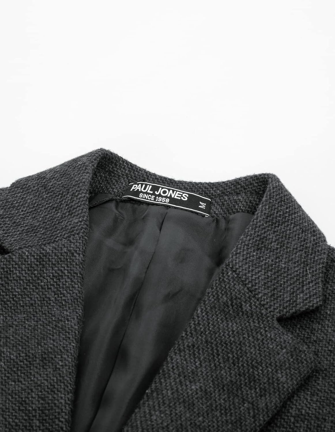 Men's Tweed Jacket Notch Lapel Premium Wool Blend Blazer Sport Coat with Pockets - Image 3